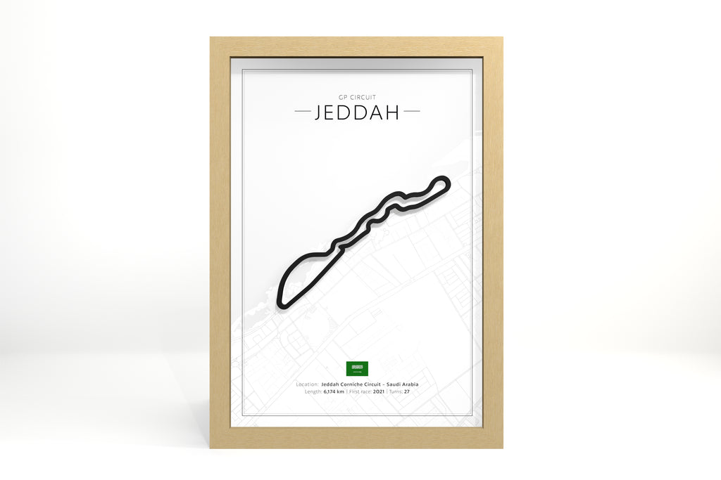 Saudi Arabia - Jeddah 3D Circuit - Eiken kleur lijst