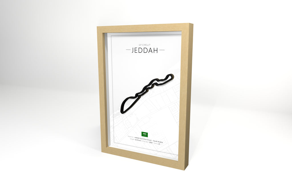 Saudi Arabia - Jeddah 3D Circuit - Eiken kleur lijst