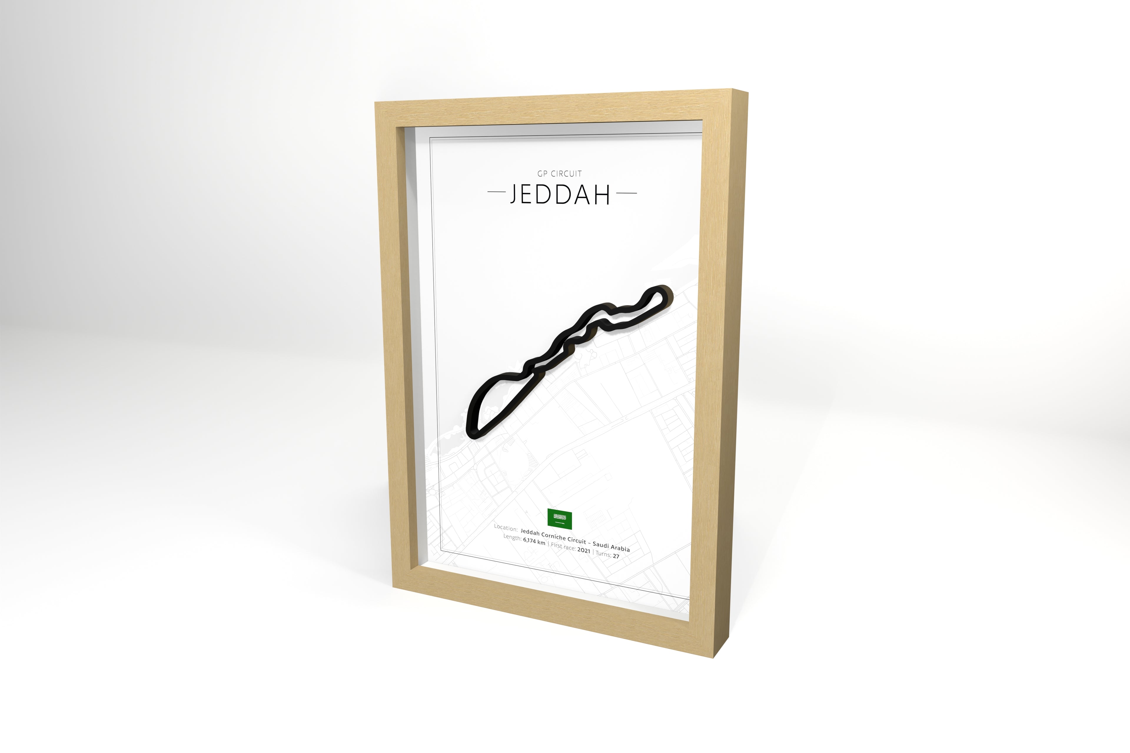 Saudi Arabia - Jeddah 3D Circuit - Eiken kleur lijst