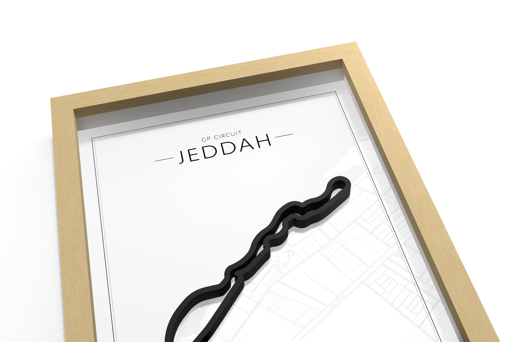Saudi Arabia - Jeddah 3D Circuit - Eiken kleur lijst