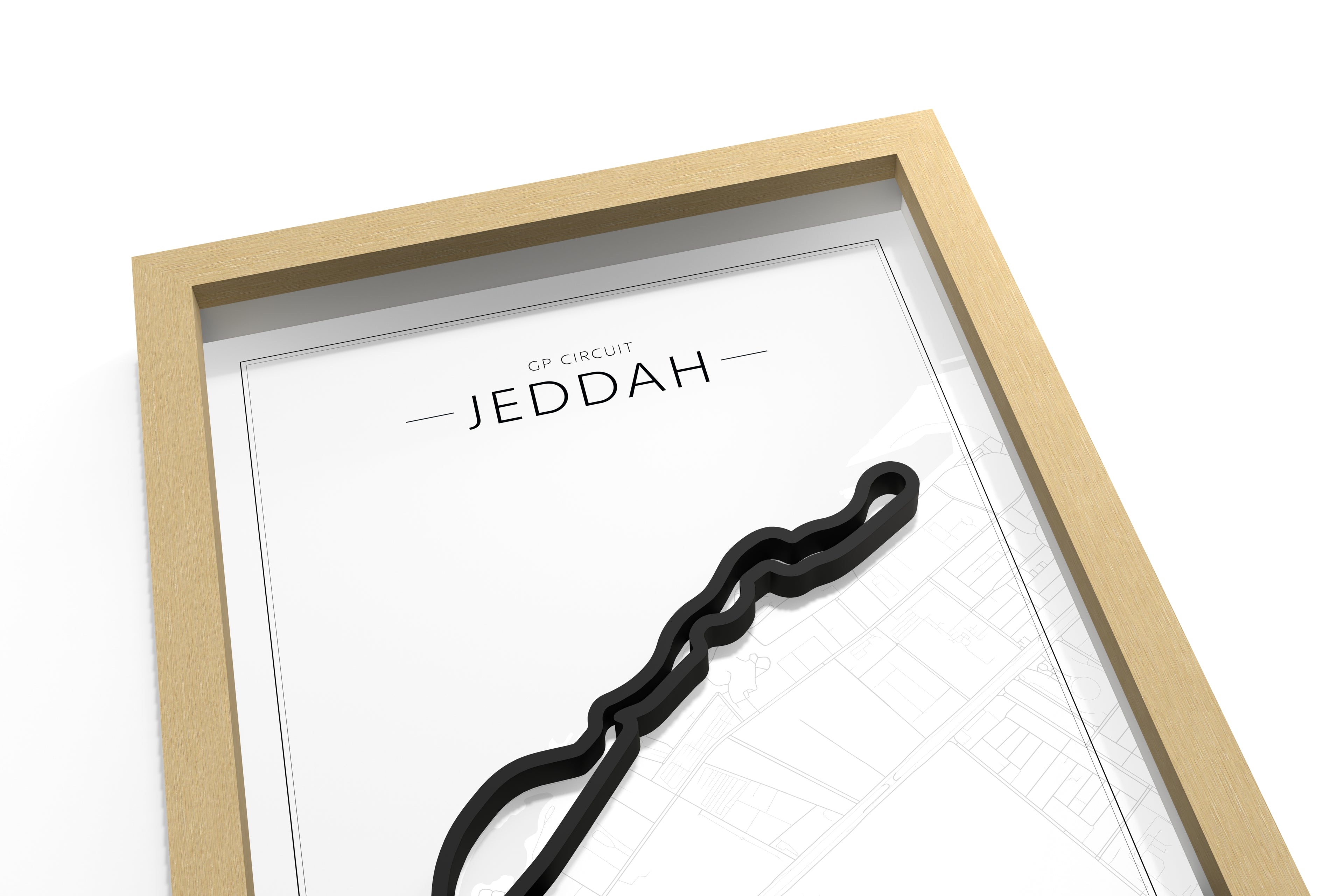 Saudi Arabia - Jeddah 3D Circuit - Eiken kleur lijst