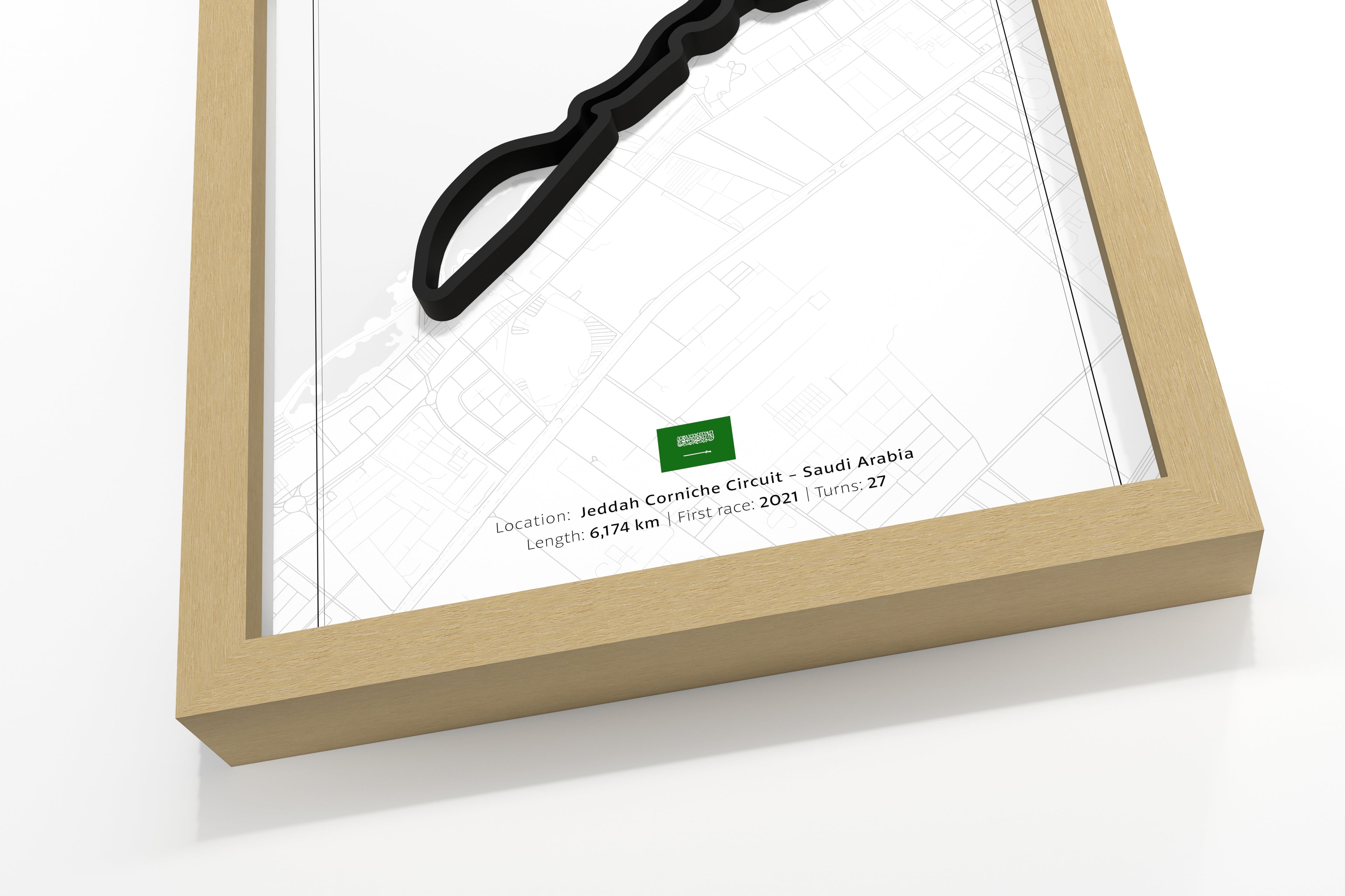 Saudi Arabia - Jeddah 3D Circuit - Eiken kleur lijst