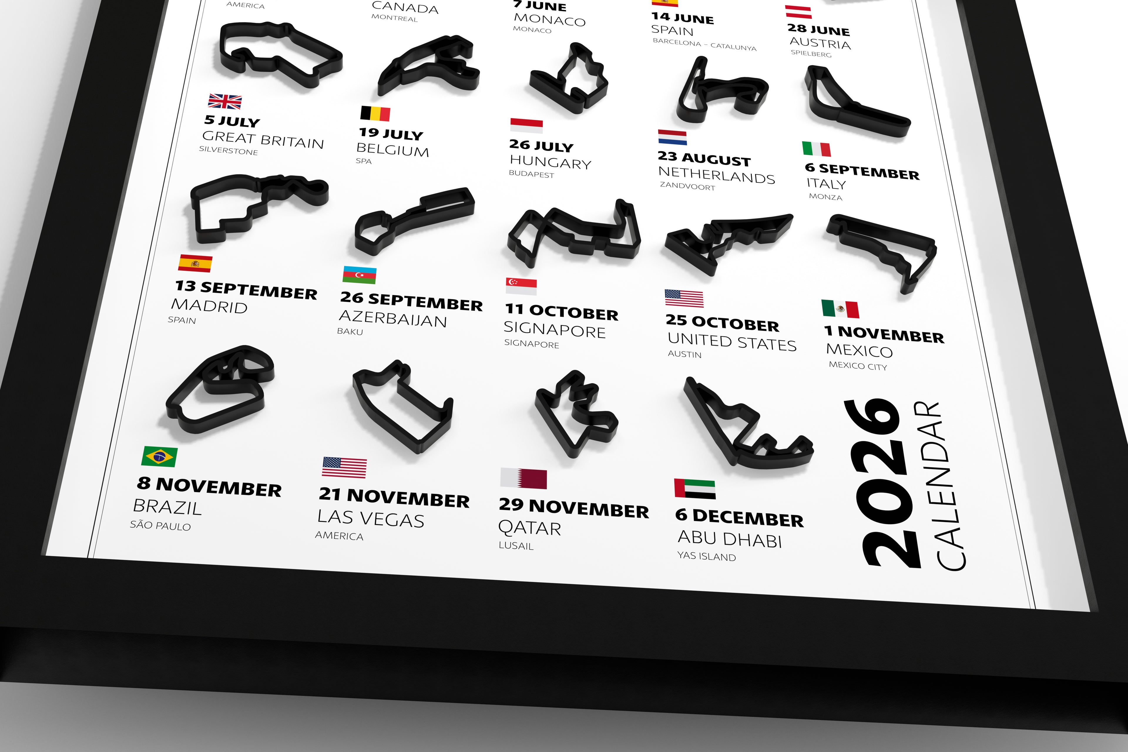 F1 2026 3D Race Calendar