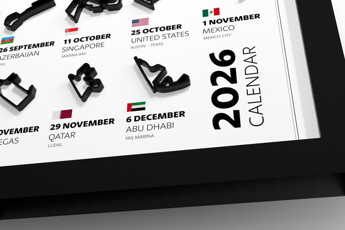 F1 2026 3D Race Calendar